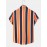 Mens Holiday Wide Striped Button Up Short Sleeve Shirts